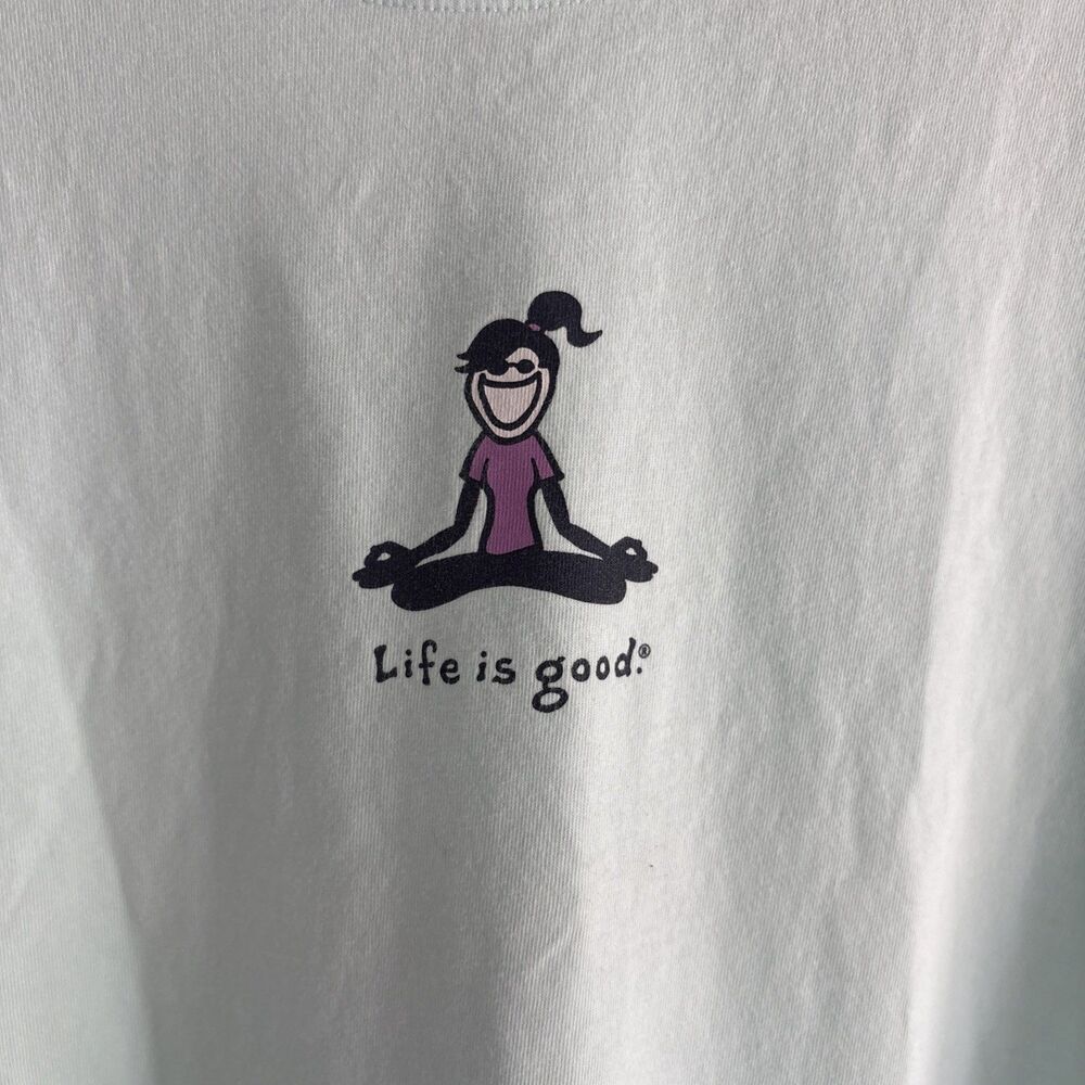 Life Is Good Womens Vintage Yoga Jackie Mint Green Graphic T-Shirt Size XL - Picture 2 of 7